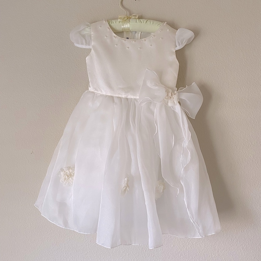 White special occasion dress- Flower girl dress